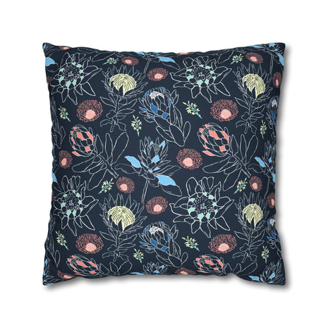 Proteas with Navy and Color Pop - Decorative Pillow Cover