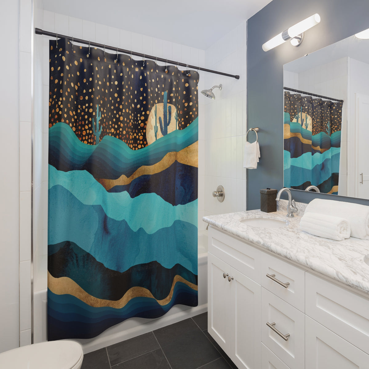 Indigo Desert Night - Shower Curtain
