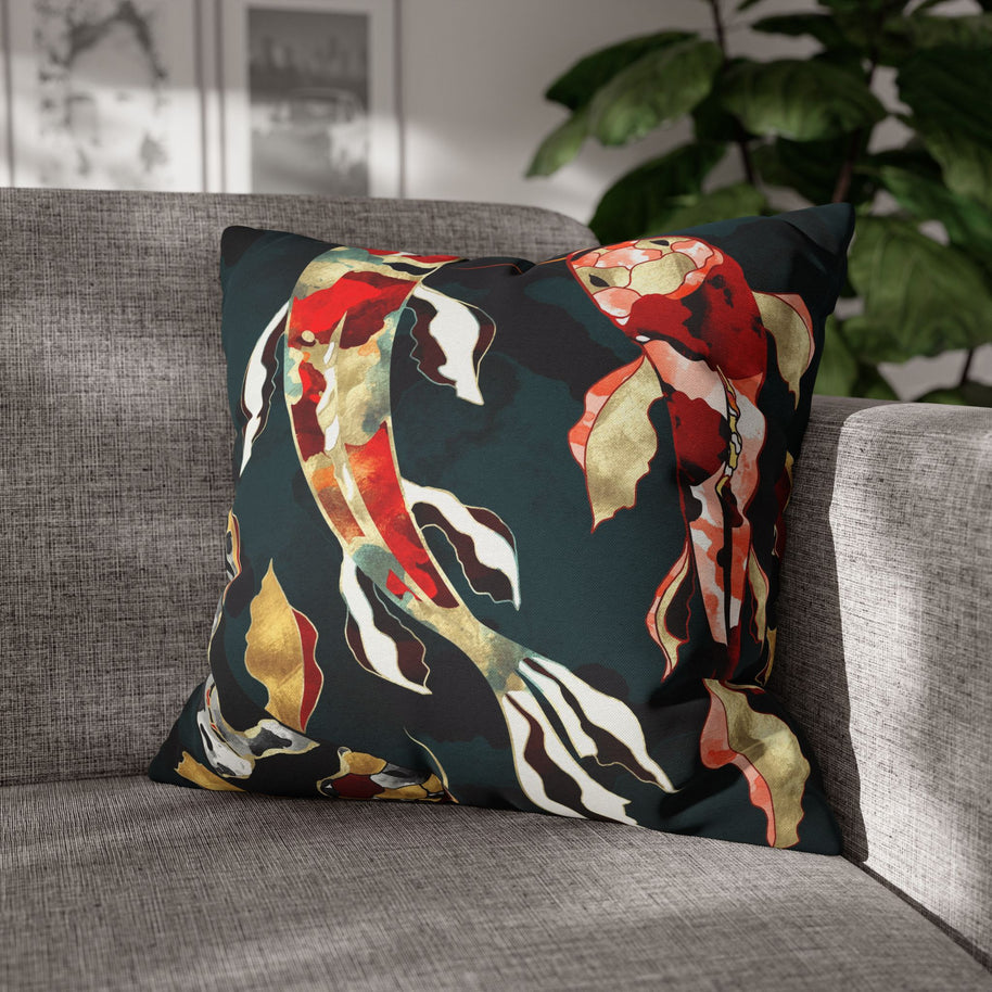 Metallic Koi  - Decorative Pillow Cover