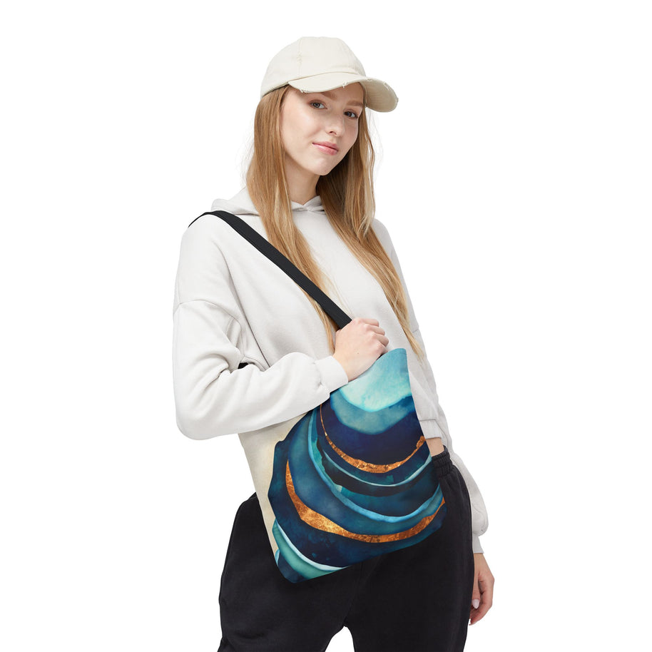 Abstract Blue with Gold - Tote Bag