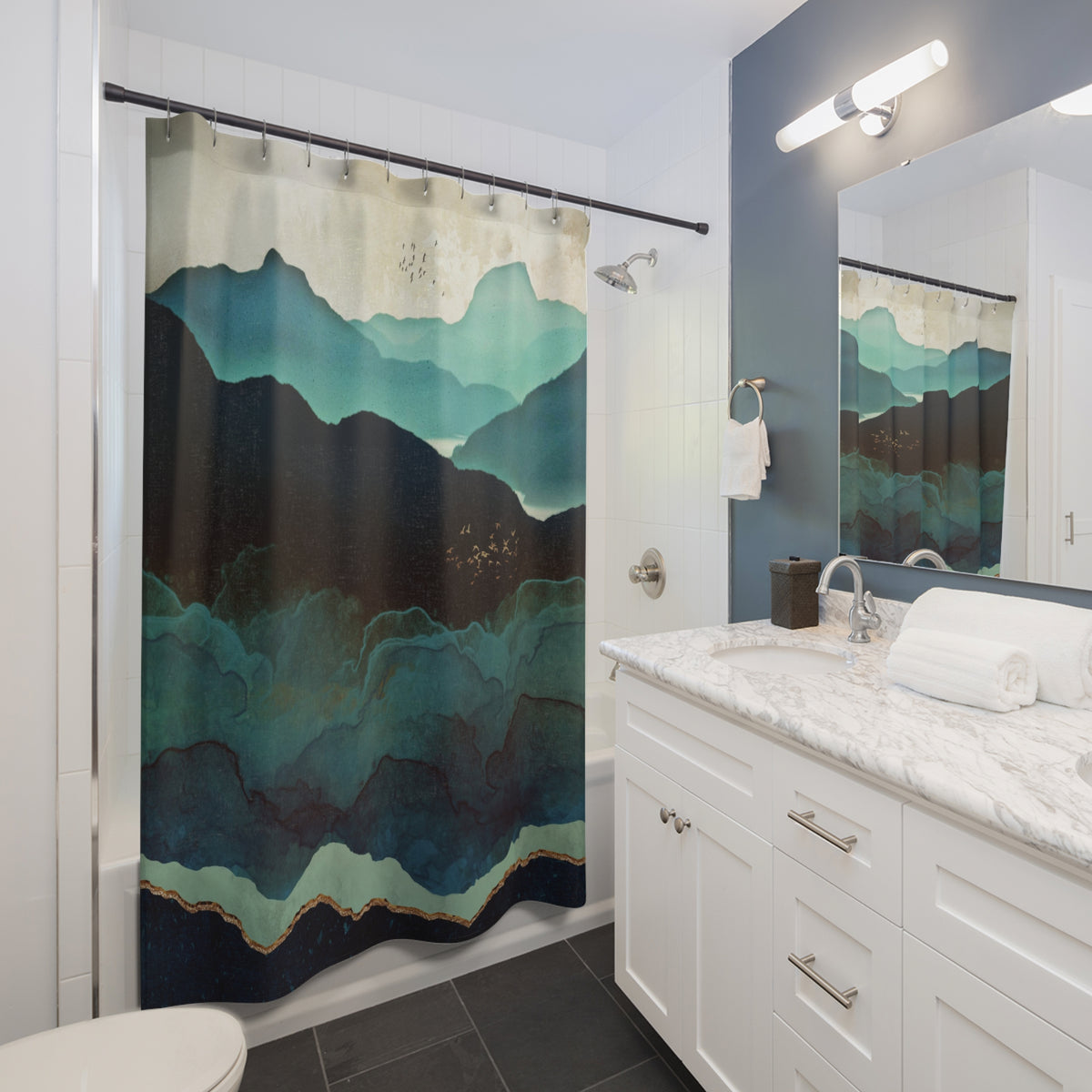 Indigo Mountains - Shower Curtain