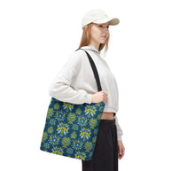 Hand Drawn Organic Pattern Yellow Blue Pink and Navy - Tote Bag