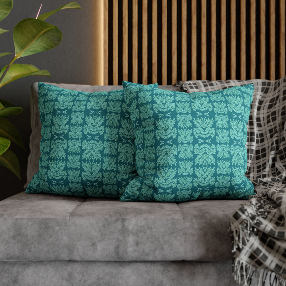 Teal and Mint Botanical - Decorative Pillow Cover