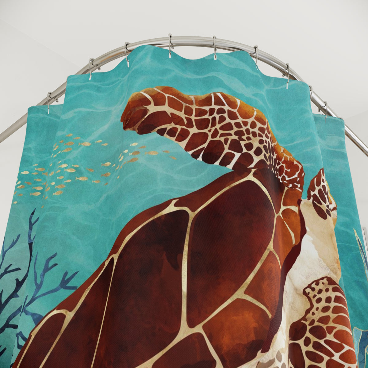 Metallic Sea Turtle - Shower Curtain
