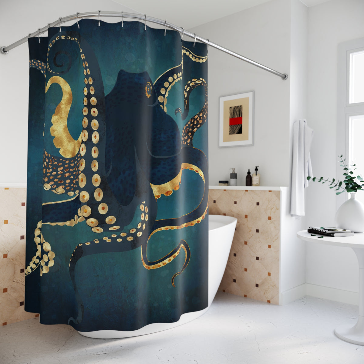 Metallic Octopus IV - Shower Curtain