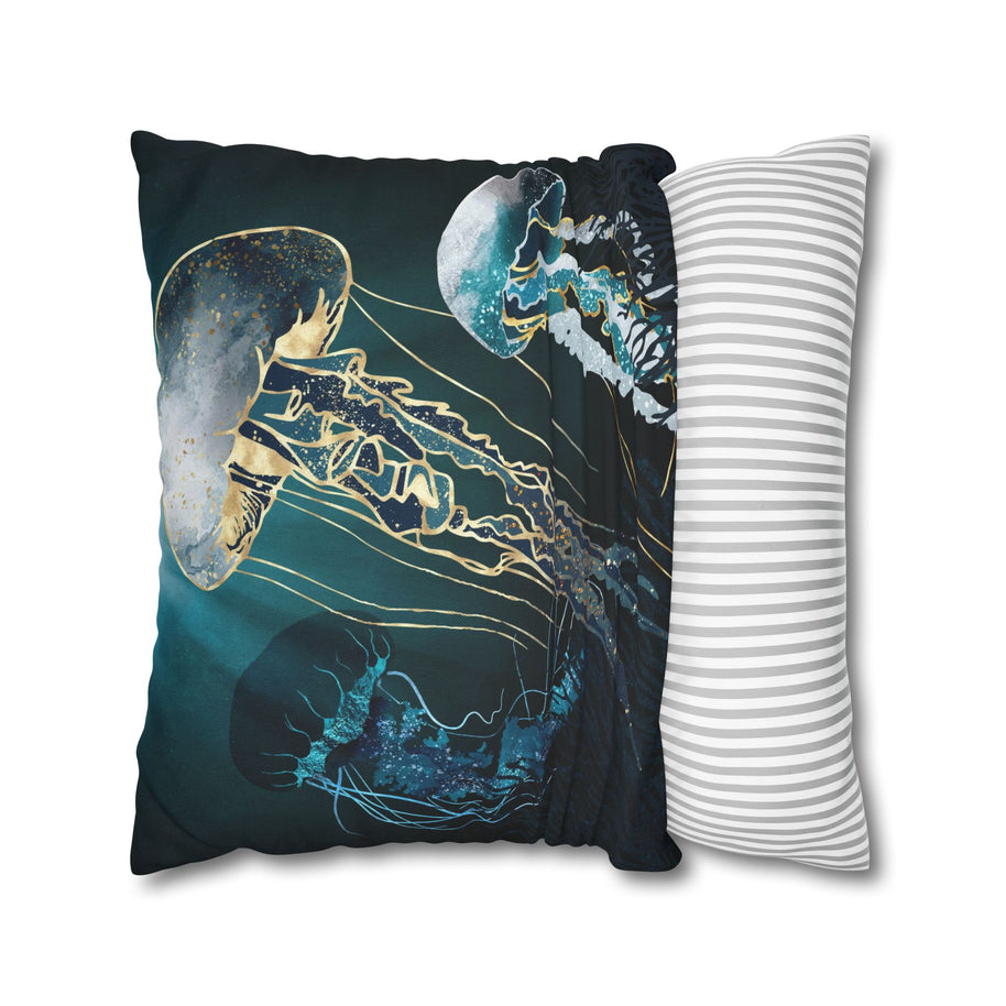 Metallic Jellyfish V - Decorative Pillow Cover