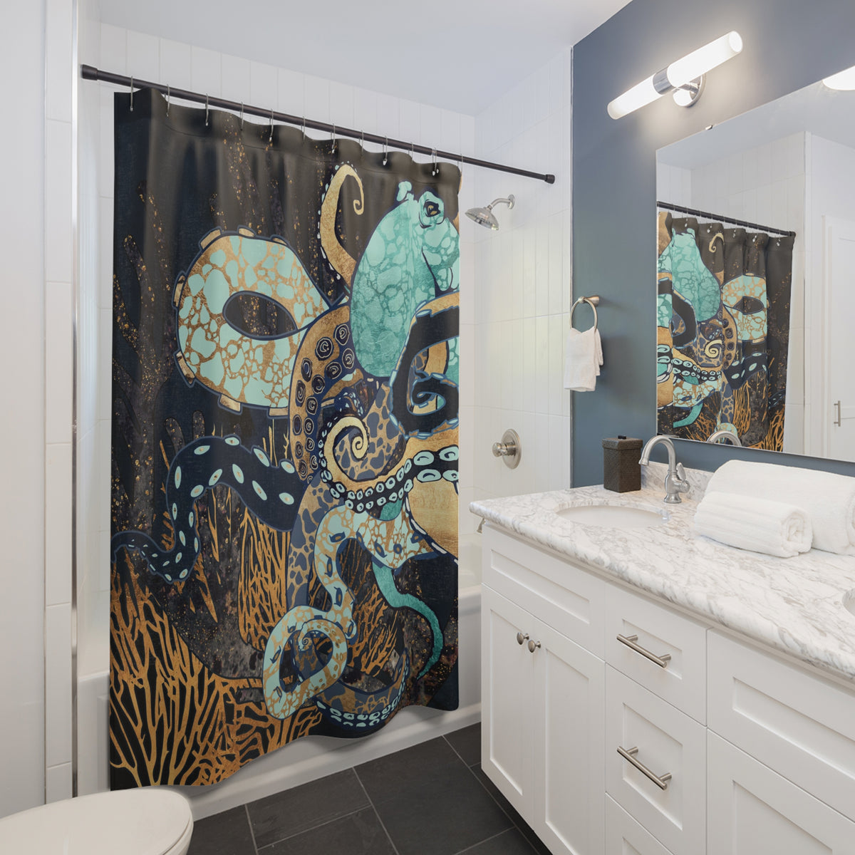 Metallic Octopus II - Shower Curtain