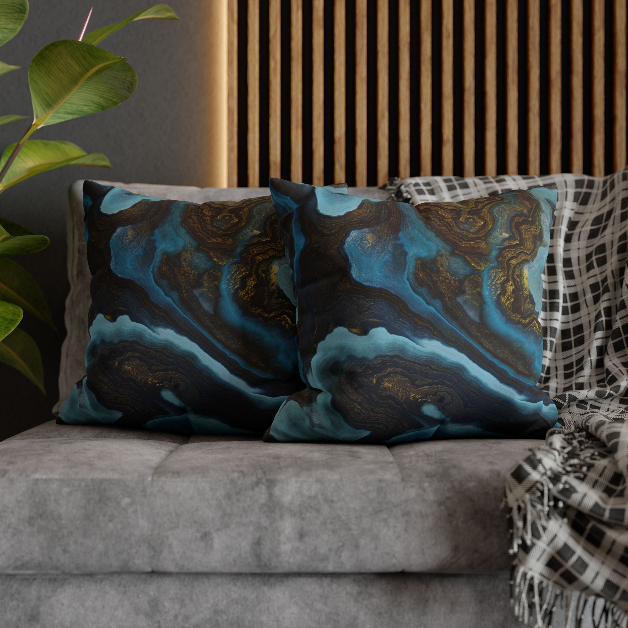 Blue Agate - Decorative Pillow Cover