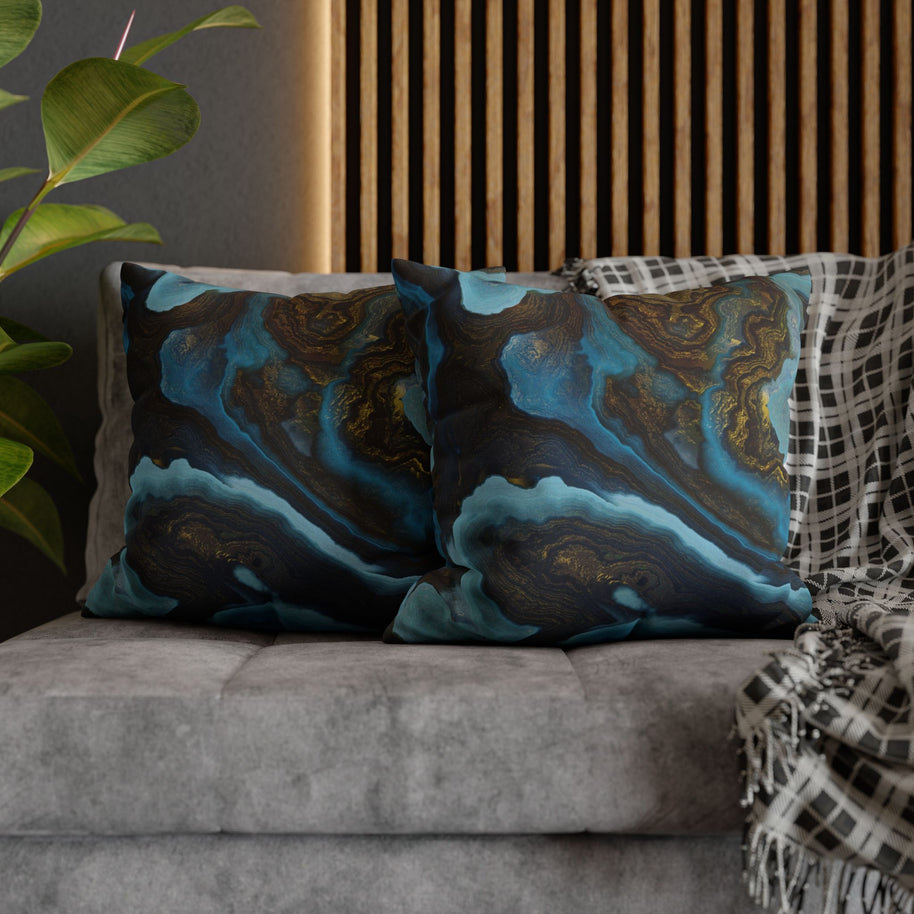 Blue Agate - Decorative Pillow Cover