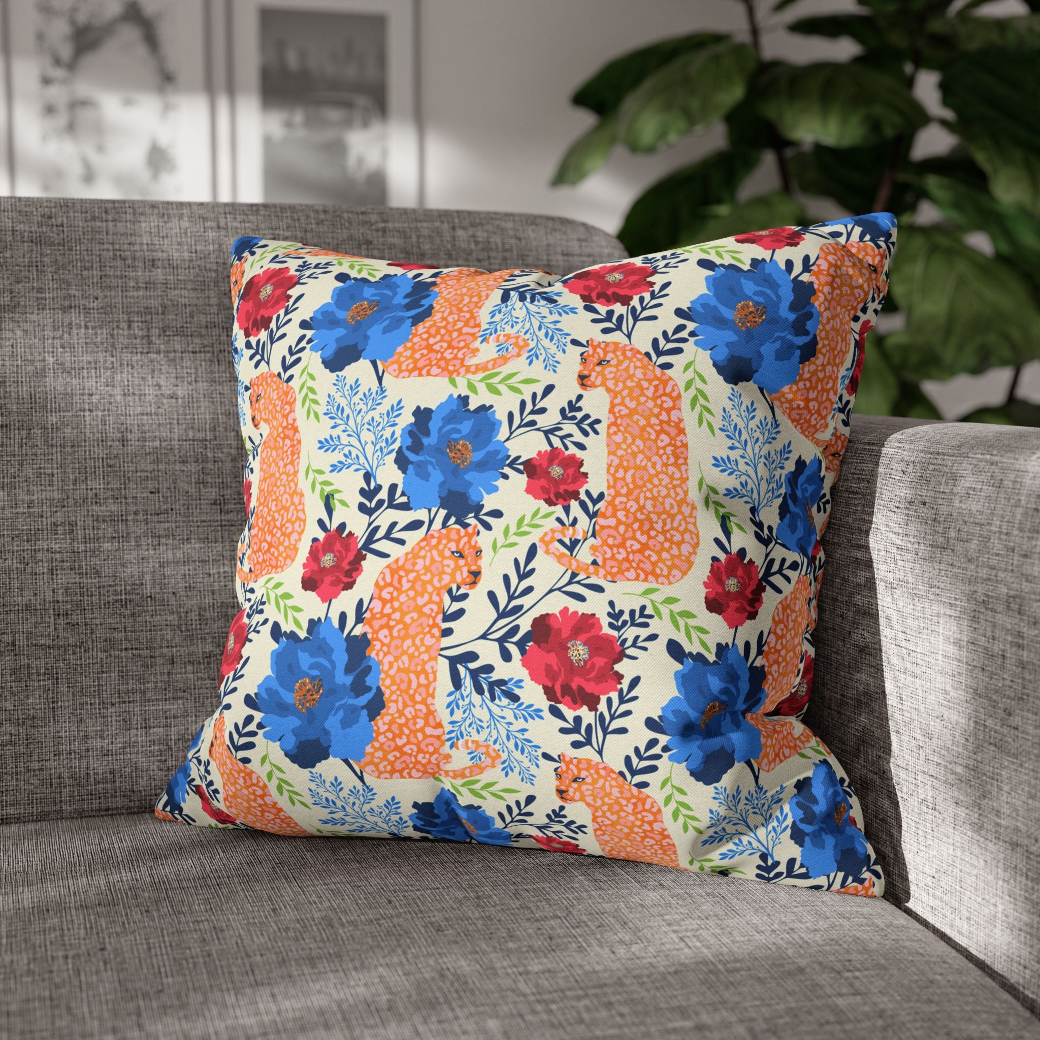 Botanical Leopard Cream - Decorative Pillow Cover