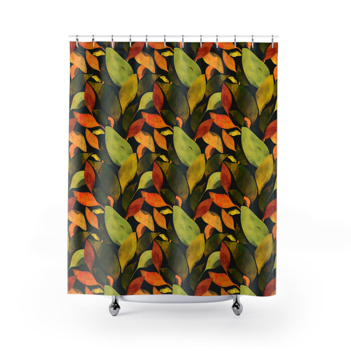 Autumn Leaves Botanical with Charcoal - Shower Curtain