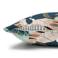 Dark Blue Crane and Bonsai  - Decorative Pillow Cover