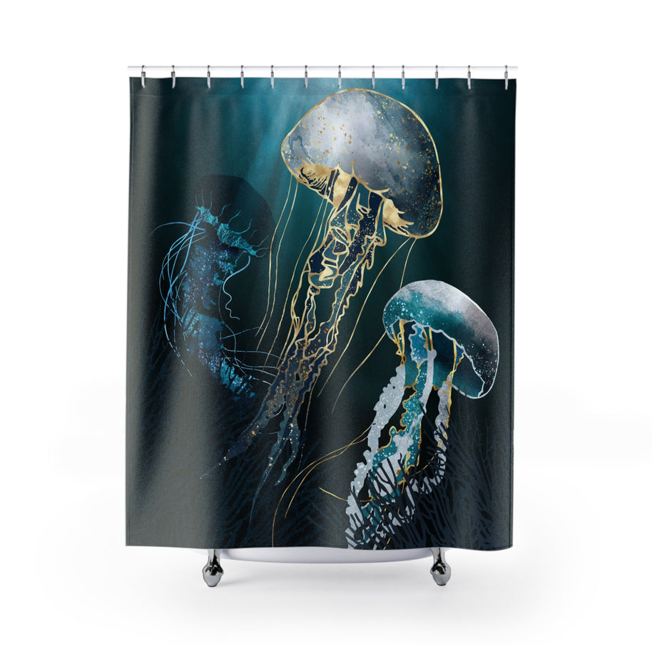 Metallic Jellyfish V - Shower Curtain