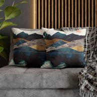 Blue Mountain Reflection - Decorative Pillow Cover