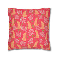 Botanical Leopard with Pink - Decorative Pillow Cover