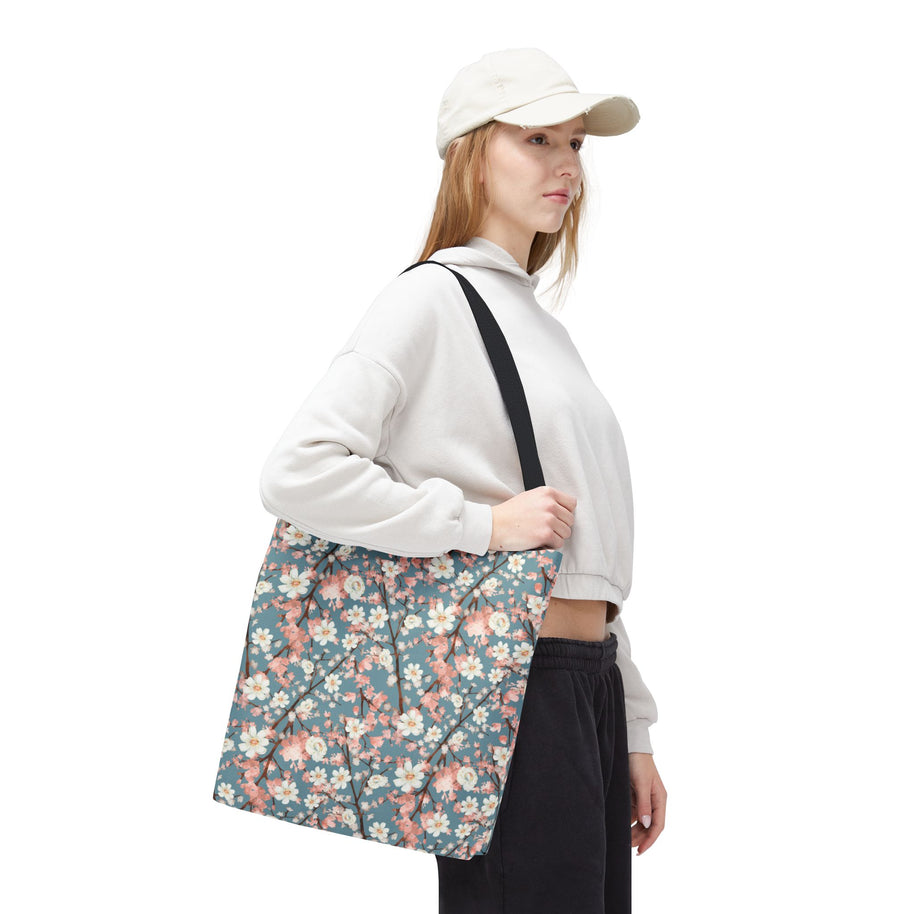 Botanical Blossoms with Blue - Tote Bag
