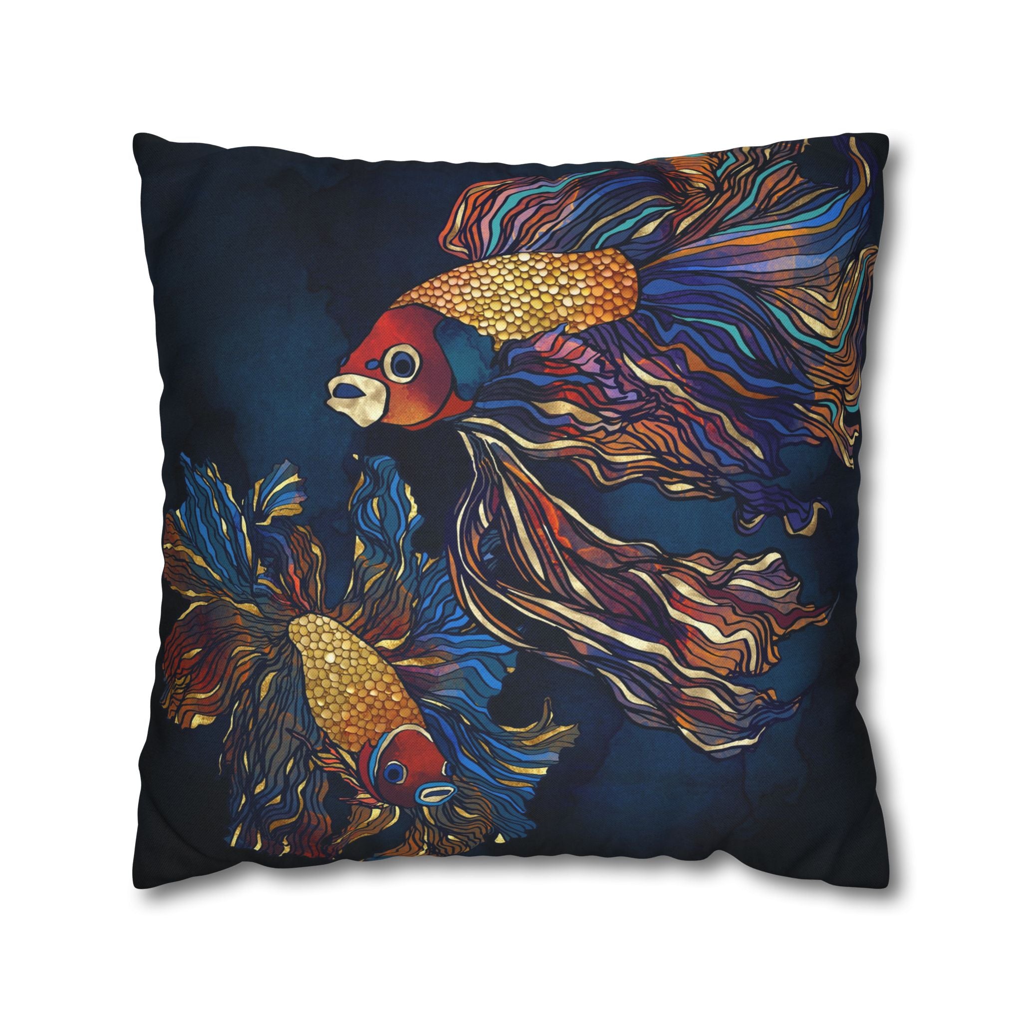 Metallic Betta Fish - Decorative Pillow Cover