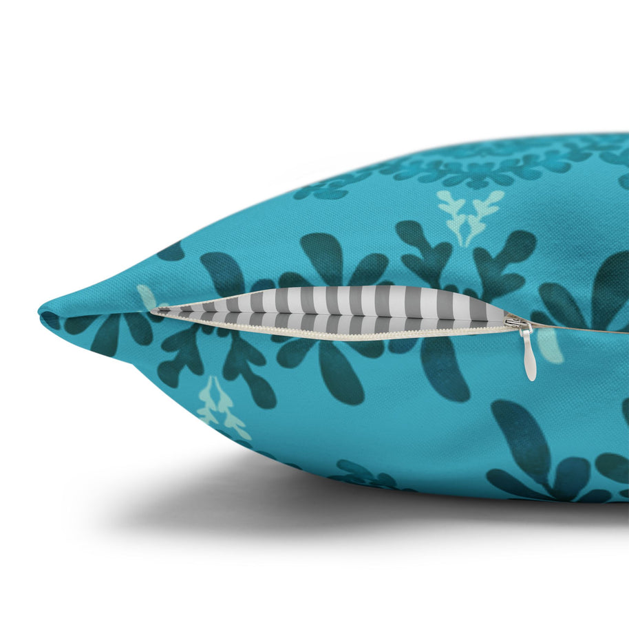 Blue Teal and Mint Botanical II - Decorative Pillow Cover