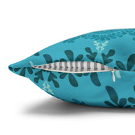 Blue Teal and Mint Botanical II - Decorative Pillow Cover