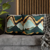 Velvet Copper Mountains - Decorative Pillow Cover