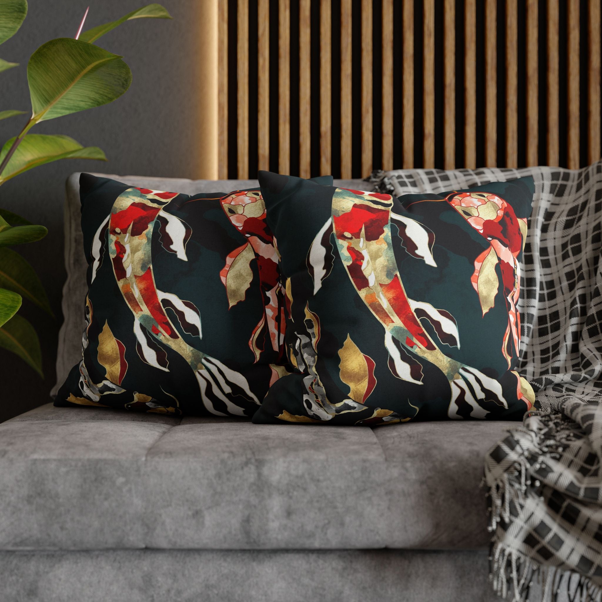 Metallic Koi  - Decorative Pillow Cover