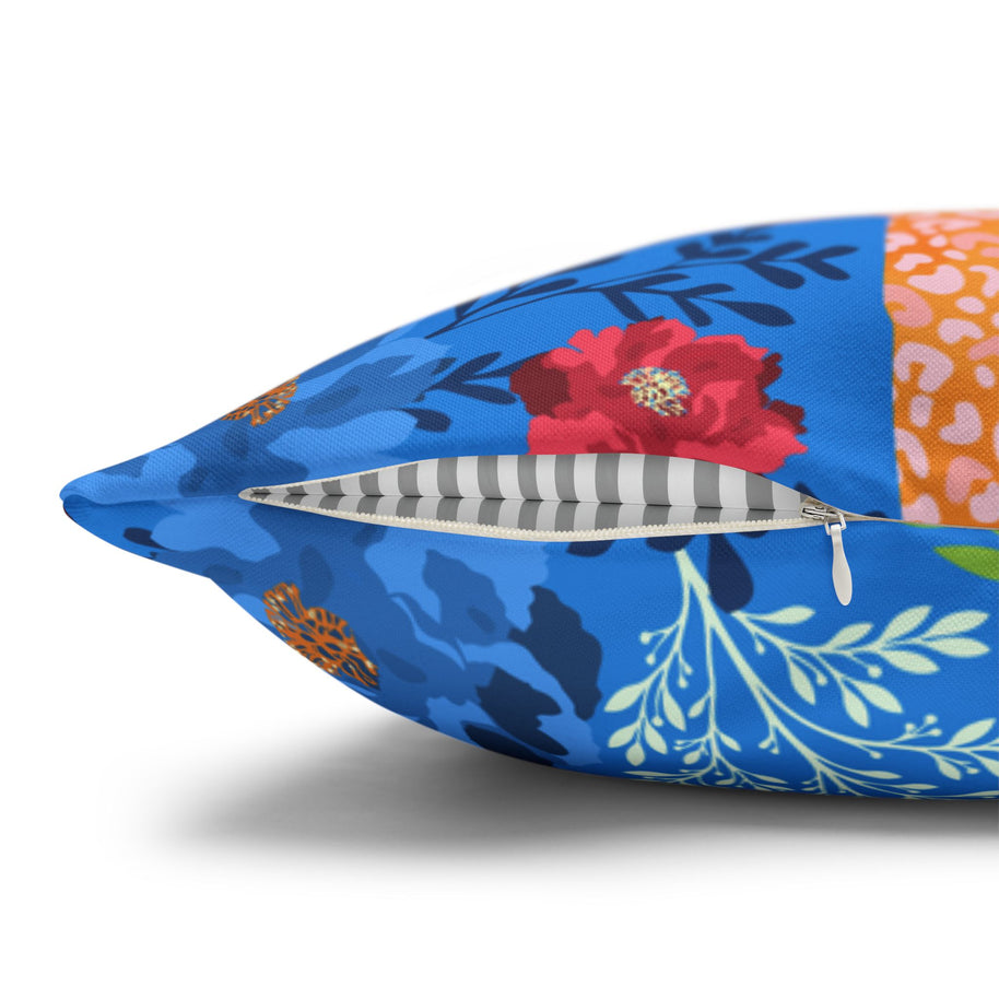 Botanical Leopard Blue - Decorative Pillow Cover
