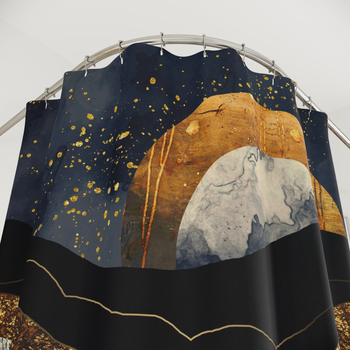 Metallic Mountains - Shower Curtain