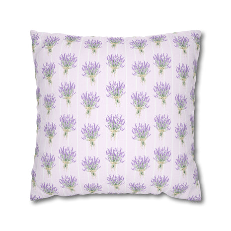 Lavender Bouquet with White Stripes - Decorative Pillow Cover