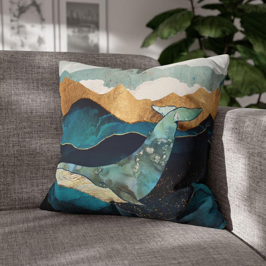 Blue Whale  - Decorative Pillow Cover