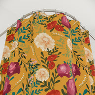Vibrant Floral with Mustard - Shower Curtain