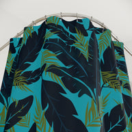 Botanical Navy Blue and Green Tropical Motif - Shower Curtain