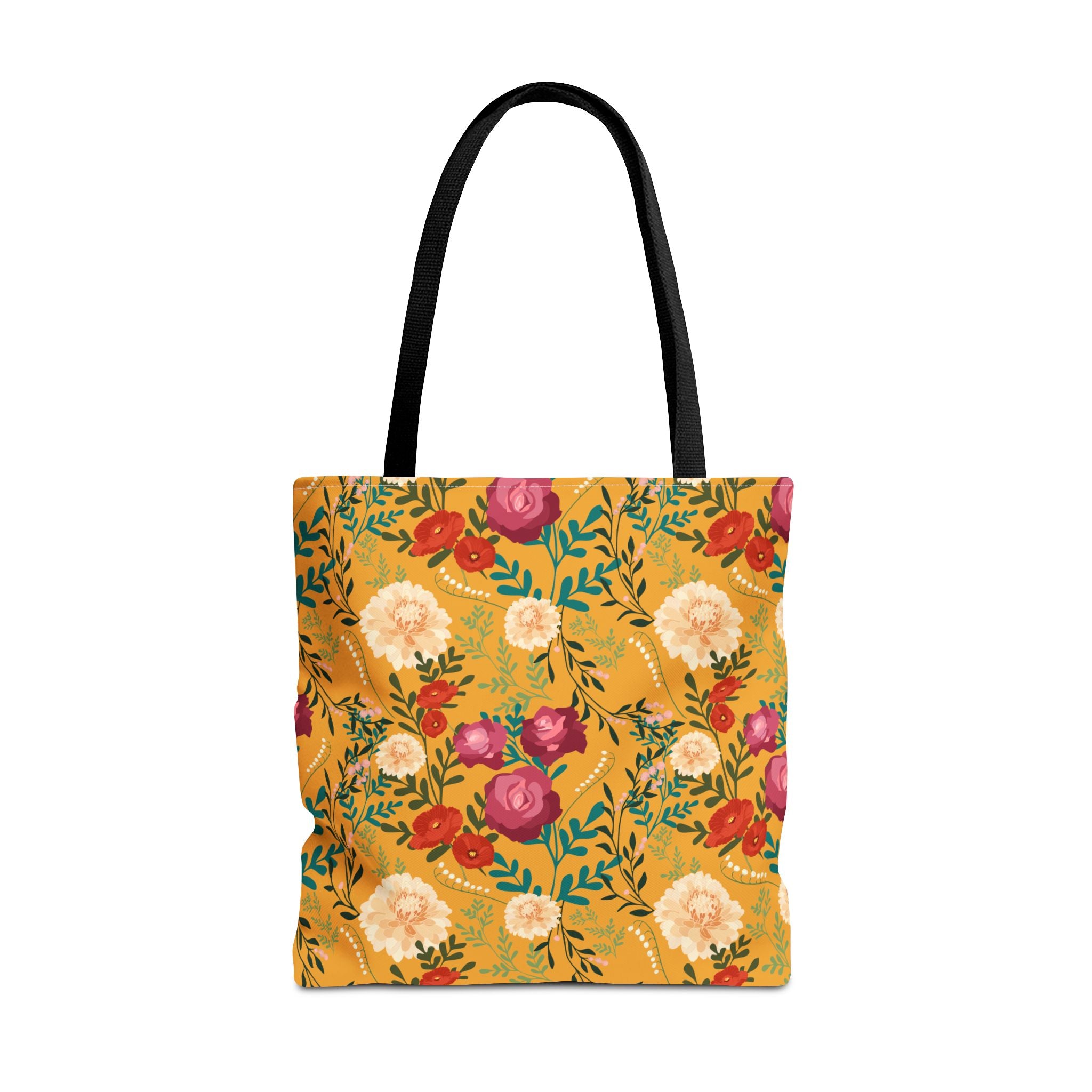 Vibrant Floral with Mustard - Tote Bag