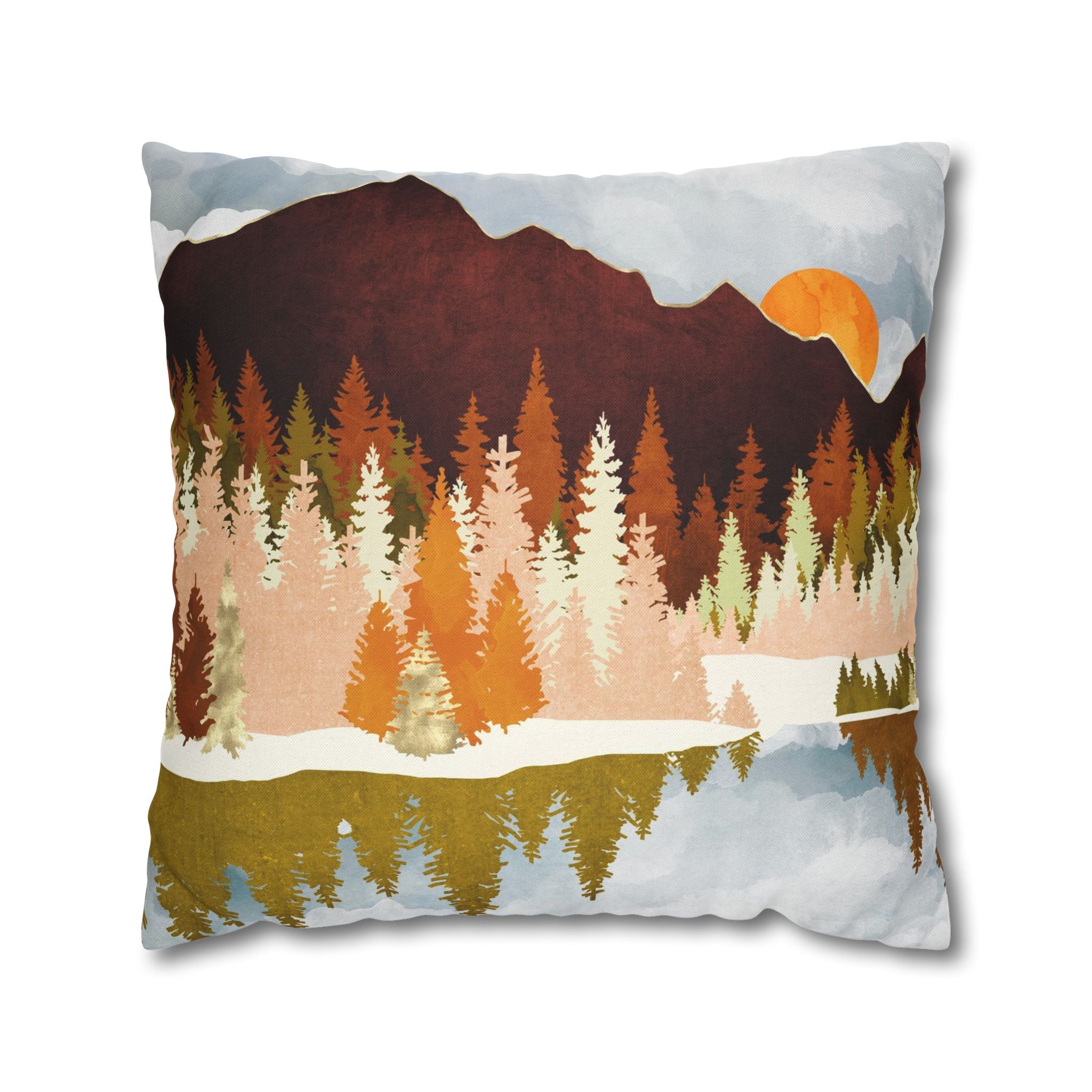 Winter Lake Forest - Decorative Pillow Cover