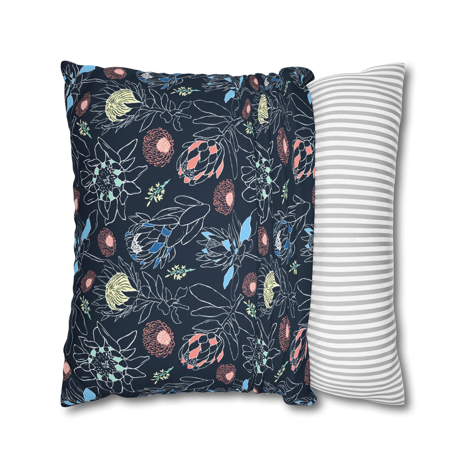 Proteas with Navy and Color Pop - Decorative Pillow Cover
