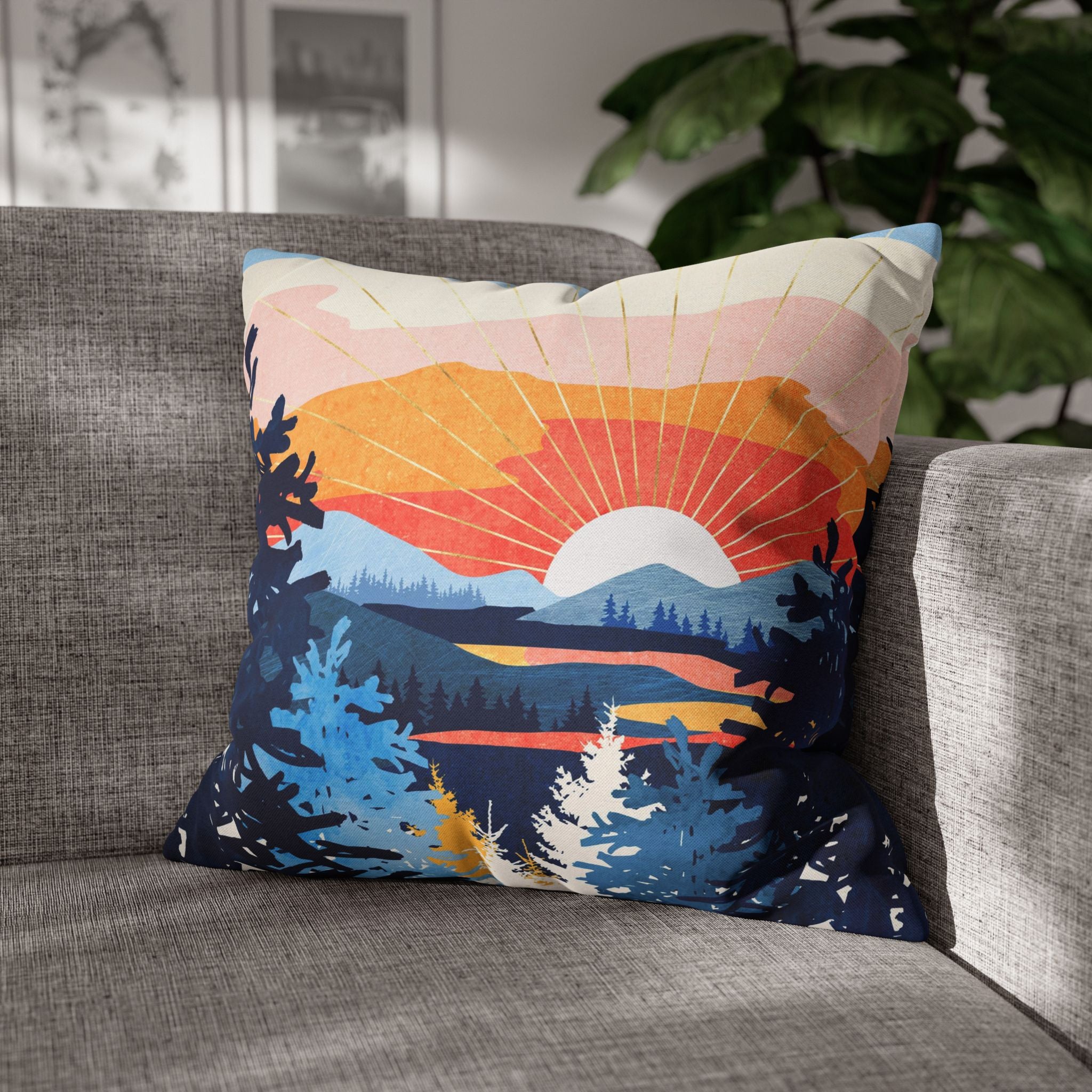 Sunset Lake - Decorative Pillow Cover