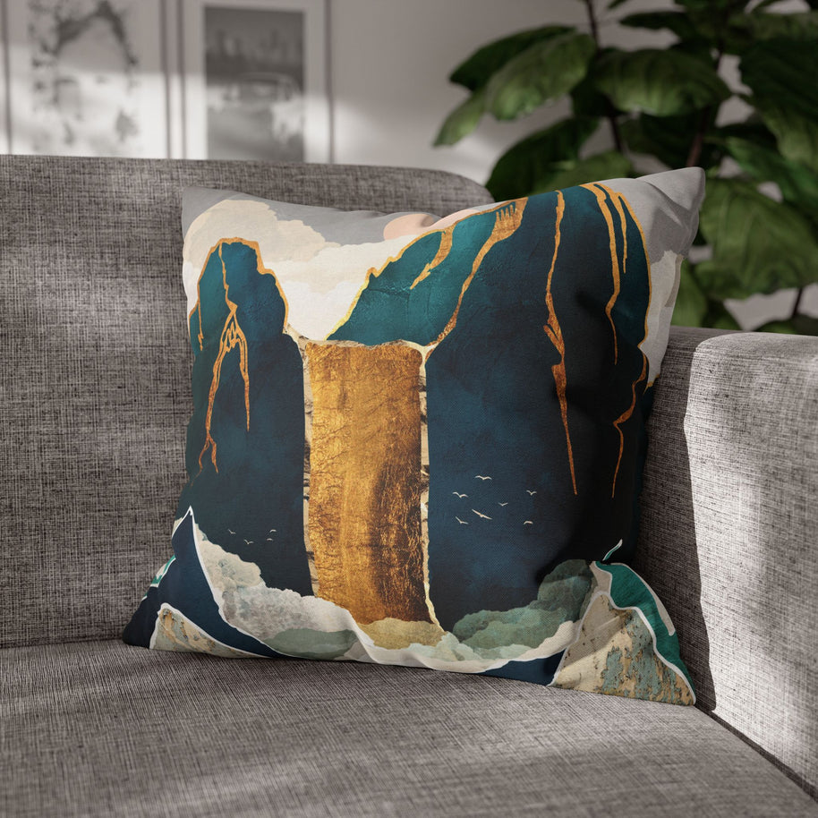 Golden Waterfall - Decorative Pillow Cover