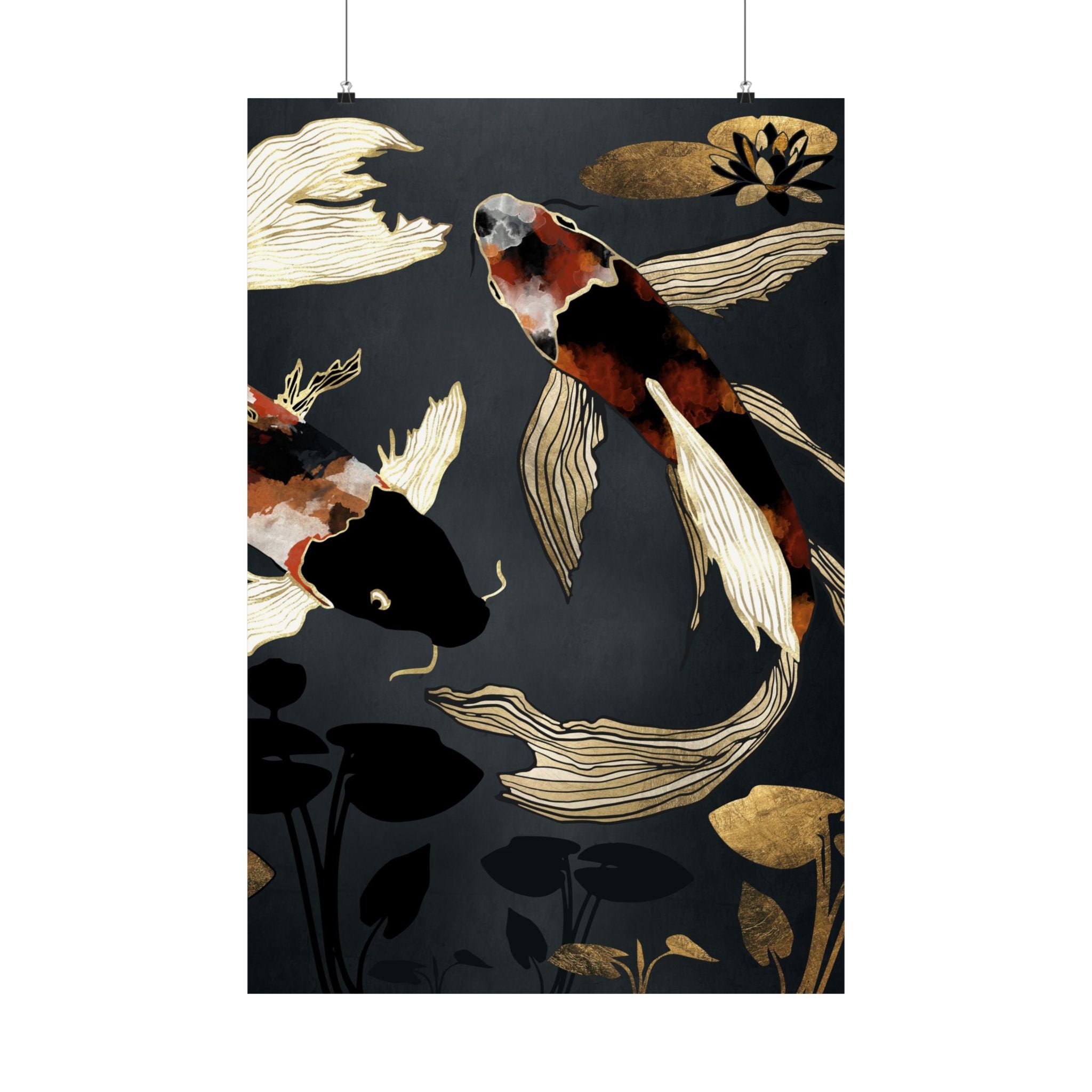 Metallic Koi IV - Poster Print - No Frame