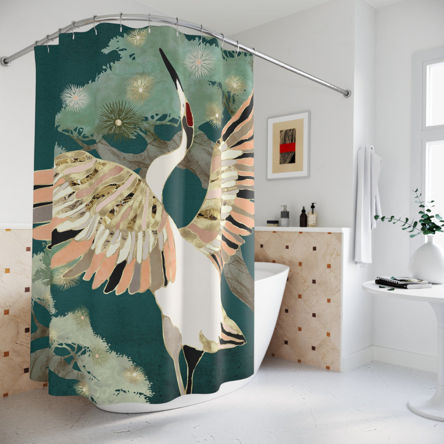 Golden Crane - Shower Curtain