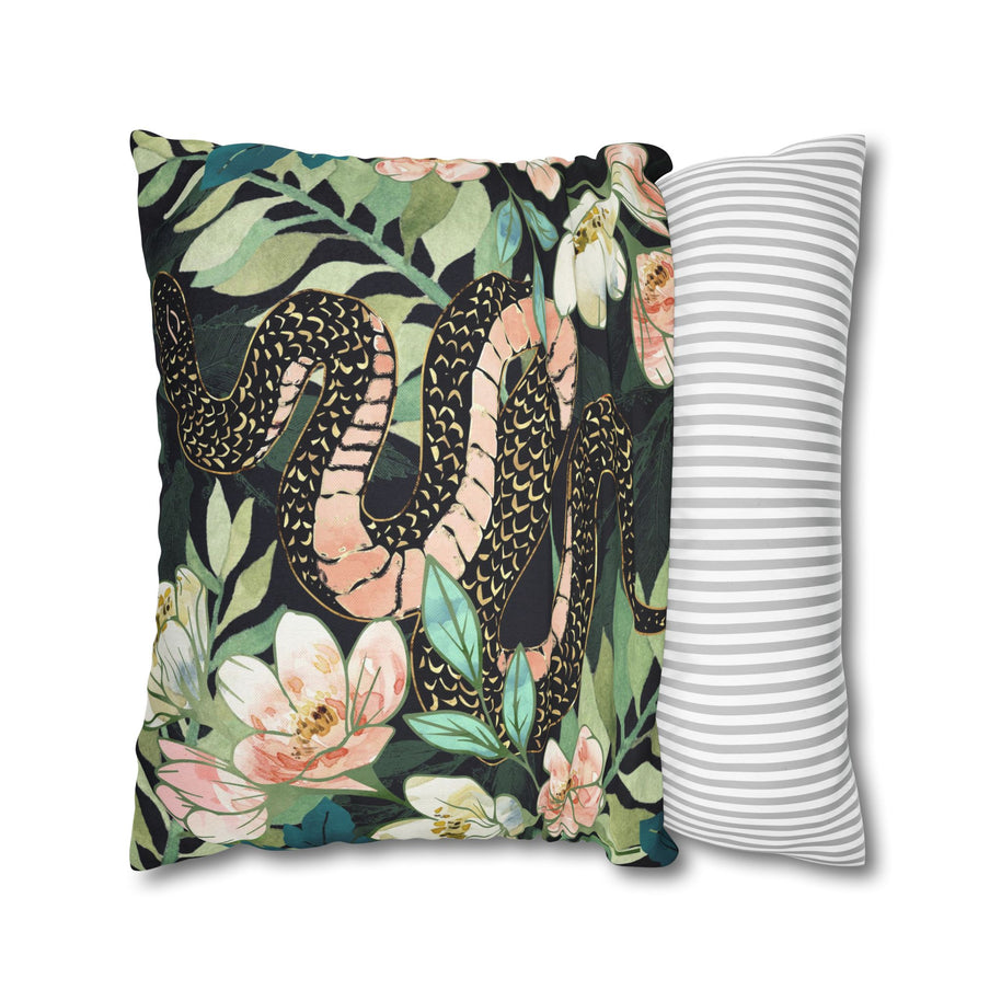 Floral Snake - Decorative Pillow Cover