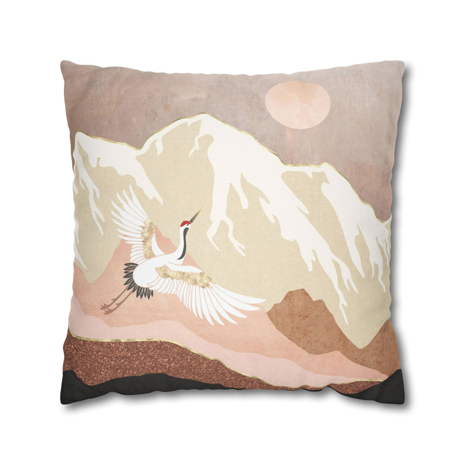Sugar Mountain Crane - Decorative Pillow Cover