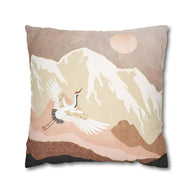 Sugar Mountain Crane - Decorative Pillow Cover