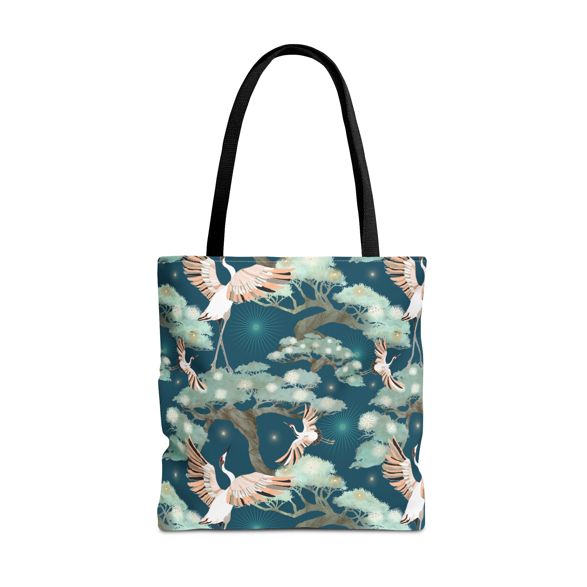 Crane and Bonsai with Teal - Tote Bag