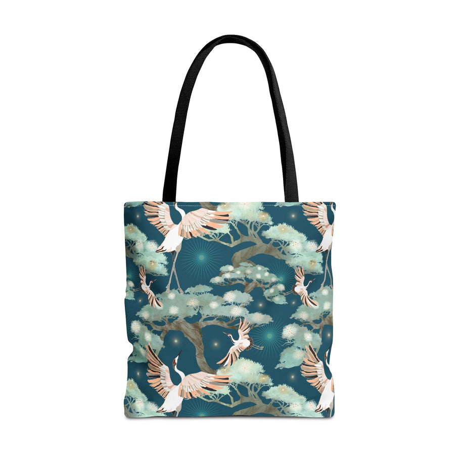 Crane and Bonsai with Teal - Tote Bag