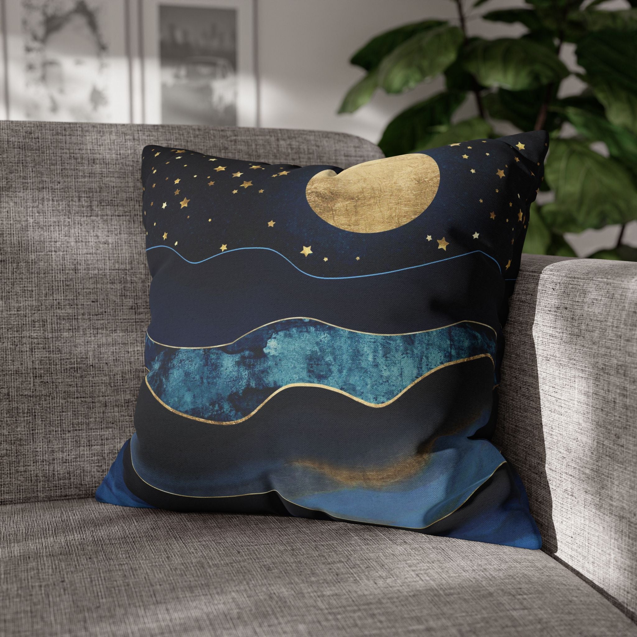 Golden Moon - Decorative Pillow Cover