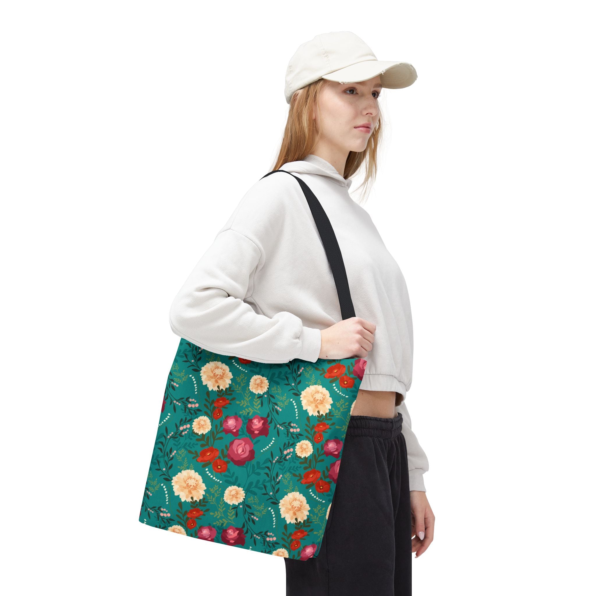 Vibrant Floral with Teal - Tote Bag