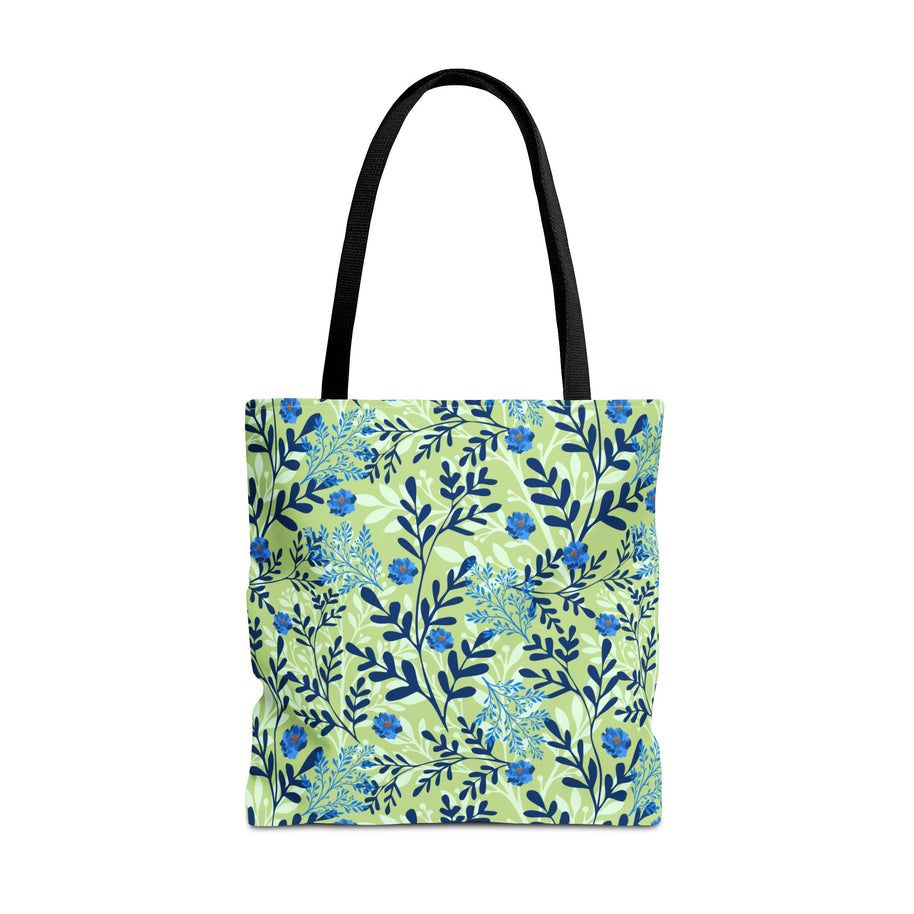 Botanical Floral Blue and Green - Tote Bag