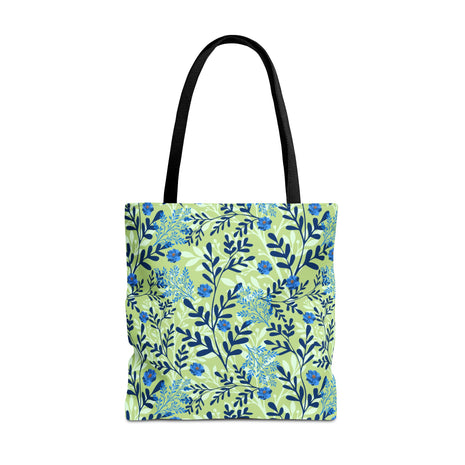 Botanical Floral Blue and Green - Tote Bag