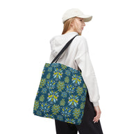 Hand Drawn Organic Pattern Yellow Blue Pink and Navy - Tote Bag