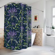 Wildflower Bouquet with Navy - Shower Curtain