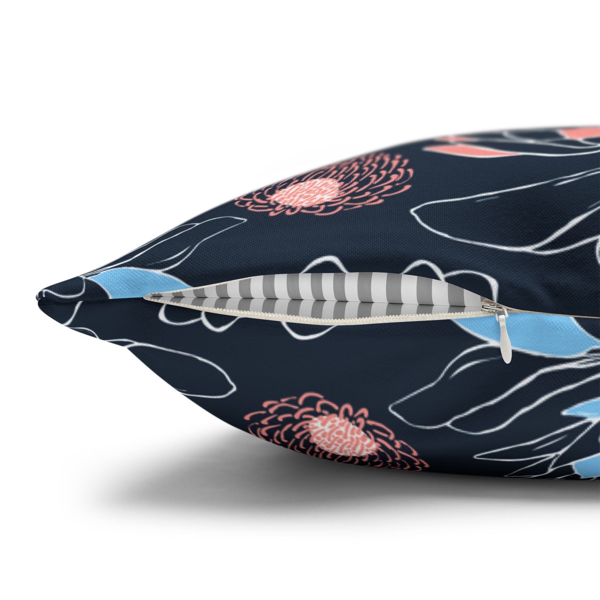 Proteas with Navy and Color Pop - Decorative Pillow Cover